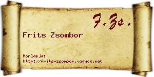 Frits Zsombor névjegykártya